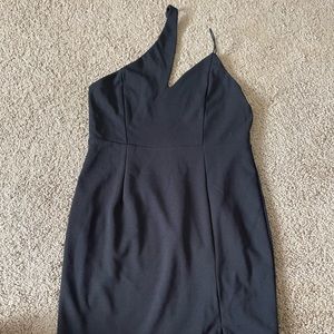 Lulus black one shoulder mini dress
